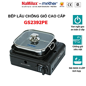 Mua Bếp Lẩu Chống Gió Cao Cấp Mother GS2392PE│Sử Dụng Van An Toàn Double Safety│Nồi Lẩu Inox Chống DínhTeflon Whitfor│Hàng Chính Hãng