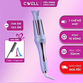 Máy uốn tóc làm xoăn tự động CWell, chất liệu gốm sứ đường kính 32mm, công nghệ ion bảo vệ tóc C01HC - Bản ion âm, Xanh