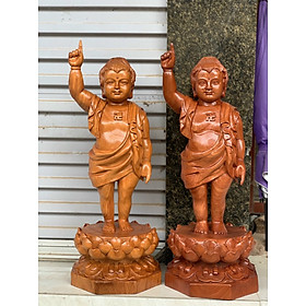 Mua Tượng đức phật đản sinh bằng gỗ hương đá kt cao 50×17×17cm