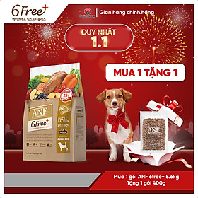 [DATE MỚI] [ 5.6KG]  Thức ăn hạt cho chó ANF 6FREE PLUS vị VỊT + CÁ HỒI nhập khẩu Hàn Quốc