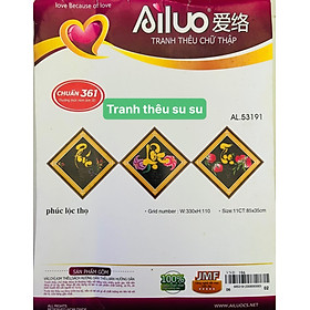 Mua Tranh thêu chữ thập Phúc Lộc Thọ AL53191  tranh 3D  kích thước 85 x 35 cm