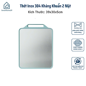 Mua Thớt Inox 304 Kháng Khuẩn 2 Mặt  Mặt Sau Nhựa PP Kháng Khuẩn Có Tay Cầm - HÀNG CHÍNH HÃNG MINIIN