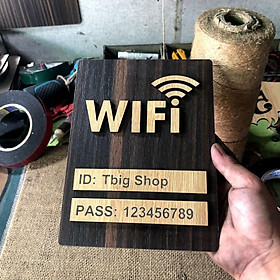 Bảng ghi wifi password bằng gỗ cắt laser loại dán tường