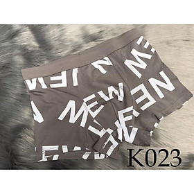Sịp Đùi- Quần Lót Nam Boxer Cotton Mềm Nhẹ Thoáng Khí Họa Tiết Chữ New K023 - Nâu kaki,XL