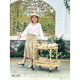 Mua Xe Đẩy Đồ Ăn Bằng Mây Tự Nhiên Đan Trà- Xe Đẩy Decor Khách Sạn  Nhà Hàng  Quán Ăn- Nội Thất Mây Tre Đan Trà