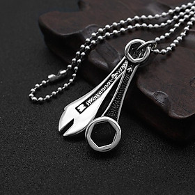 Fashion Spanner Pendant Stainless Steel Metal Chain Necklace Men Accessory
