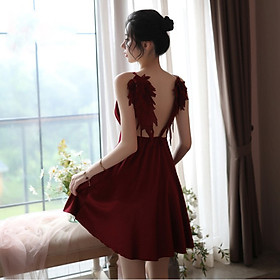 Váy ngủ lụa nữ 2 dây kèm đôi cánh thiên thần Back Angel