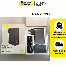 Mua Bộ sạc nhanh đa năng Baseus GaN2 Pro Quick Charger 120W (C+C+A  With C to C Cable  E-mark Chip)- Hàng chính hãng