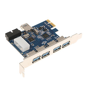 4Port SuperSpeed USB3.0 PCI-Express Desktop PC Connector Card Built in 19pin