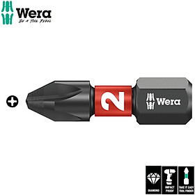 Đầu vít ngắn PH2 x 25mm, 851/1 IMP DC Impaktor bits Wera 05073916001