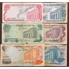 Mua Đủ bộ tiền giấy cổ Việt Nam 1969  6 tờ bộ hoa văn Miền Nam