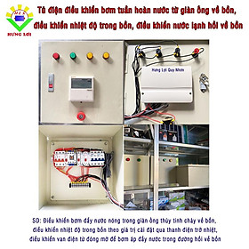 Tủ điện điều khiển nhiệt độ bồn kết hợp điều khiển bơm hồi, bơm tuần hoàn máy nước nóng năng lượng mặt trời