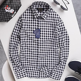 Áo sơ mi nam dài tay gấp hộp Kẻ Ca Rô Vuông cao cấp, chất vải cotton mịn phong cách công sở(SMKV)