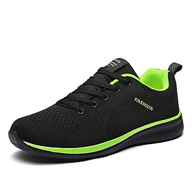 Giày quần vợt nam mùa hè Mesh nhẹ giày Unisex Giày thể thao thoải mái Giày chạy bộ cho nam và nữ giày thể thao nam giá rẻ Color: black green Shoe Size: 40