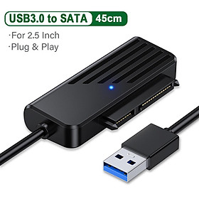 Cáp Zexmte Sata sang USB 3.0 cho dữ liệu ổ cứng SSD ngoài 2,5 inch 2,5 inch chuyển sang 6Gbps USB 3.0 sang bộ chuyển đổi dây SATA III màu: USB đến SATA 45cm