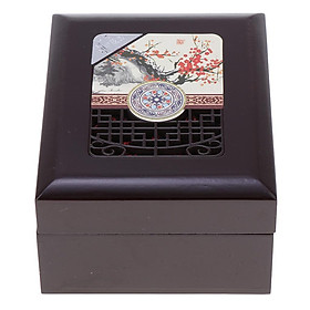 Vintage Style Wooden Jewelry Organizer Box Trinket Case Chest Light Brown