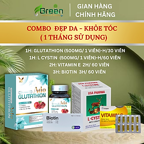 COMBO Sản phẩm viên uống đẹp da, khỏe tóc dùng 1 tháng (combo tiết kiệm)