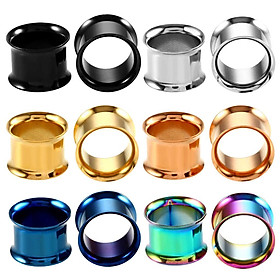 6 Pairs Stainless Steel Ear Gauges Stretching Tunnel  Piercing