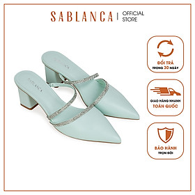Guốc nhọn nữ phối dây mảnh đính cườm lấp lánh SABLANCA GN0053