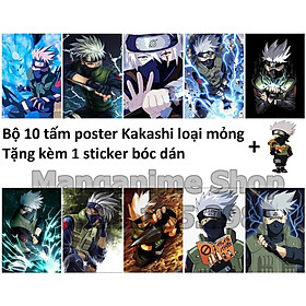 Bộ 10 tấm tranh poster áp phích Kakashi loại mỏng