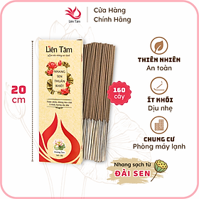 Mua Nhang Sen Thuần Khiết Liên Tâm 20.5cm 160 cây - Ít khói  dịu nhẹ  100% Đài sen thiên nhiên