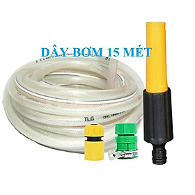 Mua Vòi Xịt Rửa Xe️ Bộ dây vòi xịt nước rửa xe  tưới cây   tăng áp 3 lần  loại 15m 206701 đầu đồng cút+ đai