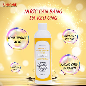 Nước cân bằng làm dịu da keo ong SINICARE PROPOLIS FACIAL CALMING TONER 200ml