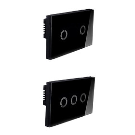 2Pcs 1 Way Touch Wall Control Light Switch Crystal Glass Panel 2 Gang 3 Gang