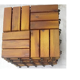 Mua Combo 40 tấm sàn gỗ ban công  đẹp và êm  IKLV  loại 12 nan   màu nâu vàng