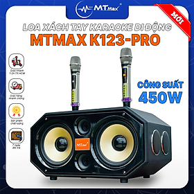 Mua   Tặng 2 Micro Không Dây   Loa Xách Tay Karaoke MTMAX K123 Pro Âm Thanh Đa Hướng Hệ Thống 8 Loa 3 Đường Tiếng  2 Bass 20 Công Suất Đến 450W  Hàng Chính Hãng