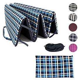 Mua NỆM GẤP VĂN PHÒNG KT: 60X1M8 Siêu Tiện Lợi. Mẫu KẺ XANH ĐEN  ( Có Dây Xách Gấp Gọn. GIAO MẪU NGẪU NHIÊN) Salyyphuongmai