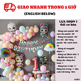 Bộ bong bóng trang trí sinh nhật búp bê Lol cho bé gái hình cầu vòng tcl03