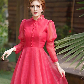 Đầm maxi tay dài phối nút bọc TRIPBLE T DRESS - MS44Y - Size M/L