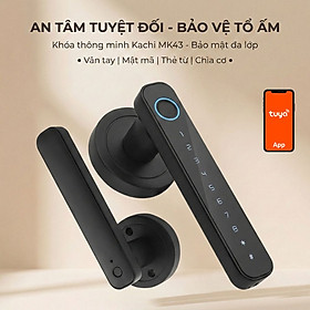 Khóa Cửa Thông Minh Kachi – Mở Khóa App Tuya + Vân tay + Chìa khóa + Thẻ từ + Mã số