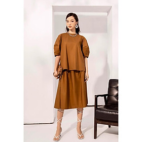 LADY ME by Eva de Eva Chân váy Midi dáng xòe 21SCVO008N