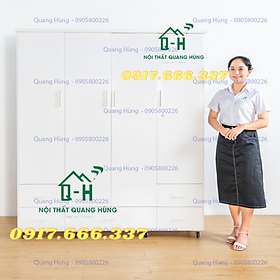 Mua TỦ QUẦN ÁO NHỰA ĐÀI LOAN 4 CÁNH 5 NGĂN KÉO MÀU TRẮNG DÀNH CHO GIA ĐÌNH