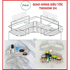 Kệ Góc Nhà Tắm INOX 304 Dán Tường Gạch Men , Tường Gỗ Siêu Chắc - Chính Hãng 