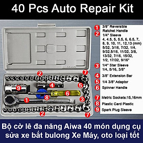 Mua Bộ cờ lê đa năng Aiwa loại tốt 40 món dụng cụ sửa xe bắt bulong Xe Máy  oto