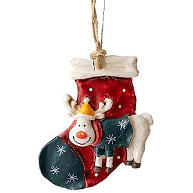 Đồ trang trí Giáng sinh Retro Pony Stocking Đồ trang trí Tree Tree Tree （Red Resss）
