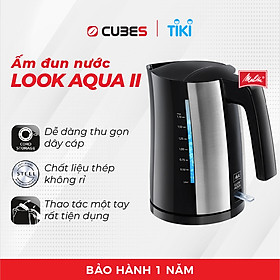 Ấm Đun Nước Siêu Tốc Kettle Melitta Look Aqua II Đen - Hàng nhập khẩu chính hãng từ Đức