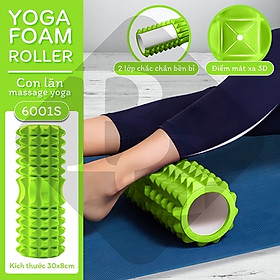 Combo Thảm Tập Yoga 6mm,Con Lăn Massage Ống Lăn Dãn Cơ Foam Roller BLUE- Bóng tập yoga size 65cm Tập Gym, Yoga, Thể Hình (hàng nhập khẩu)