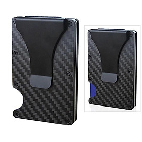 RFID Chặn Slim Carbon Fiber Money Clip Đàn Ông Sang Trọng Ví Tối Giản Chủ Thẻ Tín Dụng Sợi Carbon