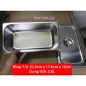 Mua Khay Inox Đựng Topping 1/3  Khay Đựng Thạch(Có Nắp)