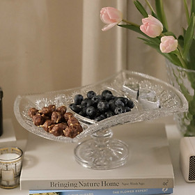 Mua Đĩa eo mài chia ngăn chân đế Bohemia 33cm Hàng chính hãng