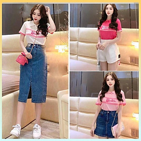 Áo len nữ Montoghi dệt kim Quảng Châu CỔ POLO in chữ Barbie xinh xắn và thanh lịch