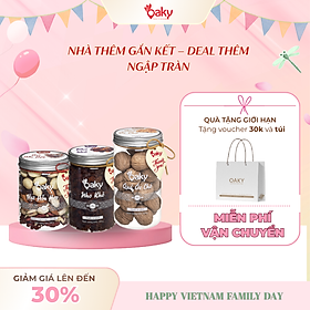 Quà Tặng Oaky - Combo Hạt Dinh Dưỡng Cao Cấp Hạt Hỗn Hợp, Óc Chó Vàng, Nho Khô - Tặng Túi Giấy Sang Trọng