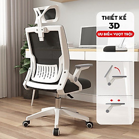 Mua Ghế Xoay Công Thái Học – Ghế Văn Phòng Có Tựa Đầu – Đệm Lưới Thoáng Khí – Tay Ghế Điều Chỉnh Linh Hoạt – Hàng Nhập Khẩu
