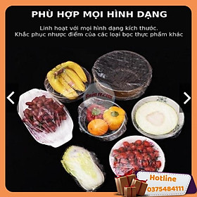 Mua Túi 100 Màng Bọc Thực Phẩm Có Chun Co Dãn Tái Sử Dụng (Gói 100C Kèm Túi Gấu) - Hàng Loại 1