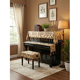 Khăn phủ đàn piano cơ đàn piano điện tử 88 phím phong cách Châu Âu cổ điển sang trọng chống bụi chống xước - HÀNG CHÍNH HÃNG