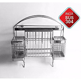 Mua Giá để dao thớt đơn kèm giỏ đũa inox 304
